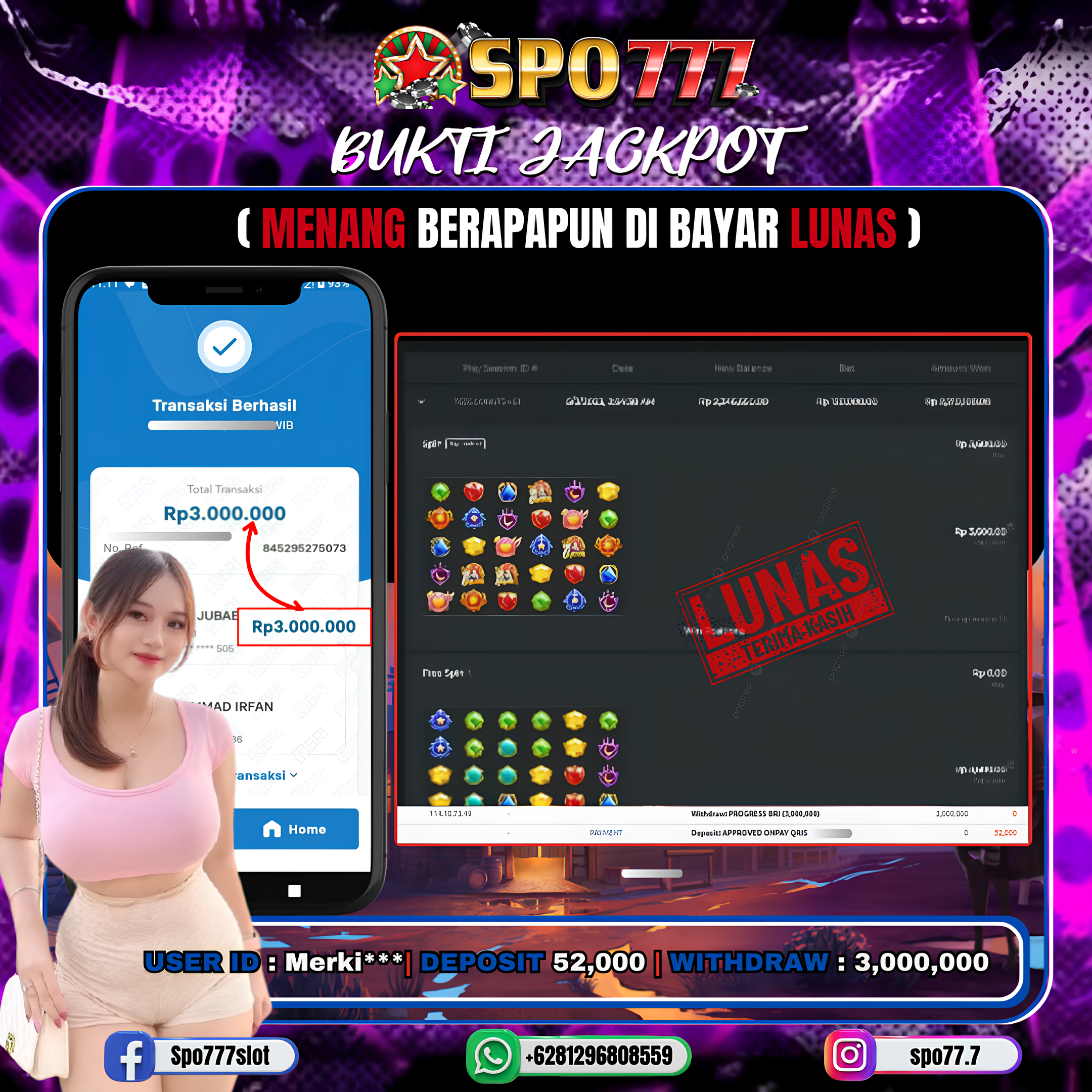 SPO777 JACKPOT STARLIGHT PRINCESS Rp.3,000,000.,- LUNAS