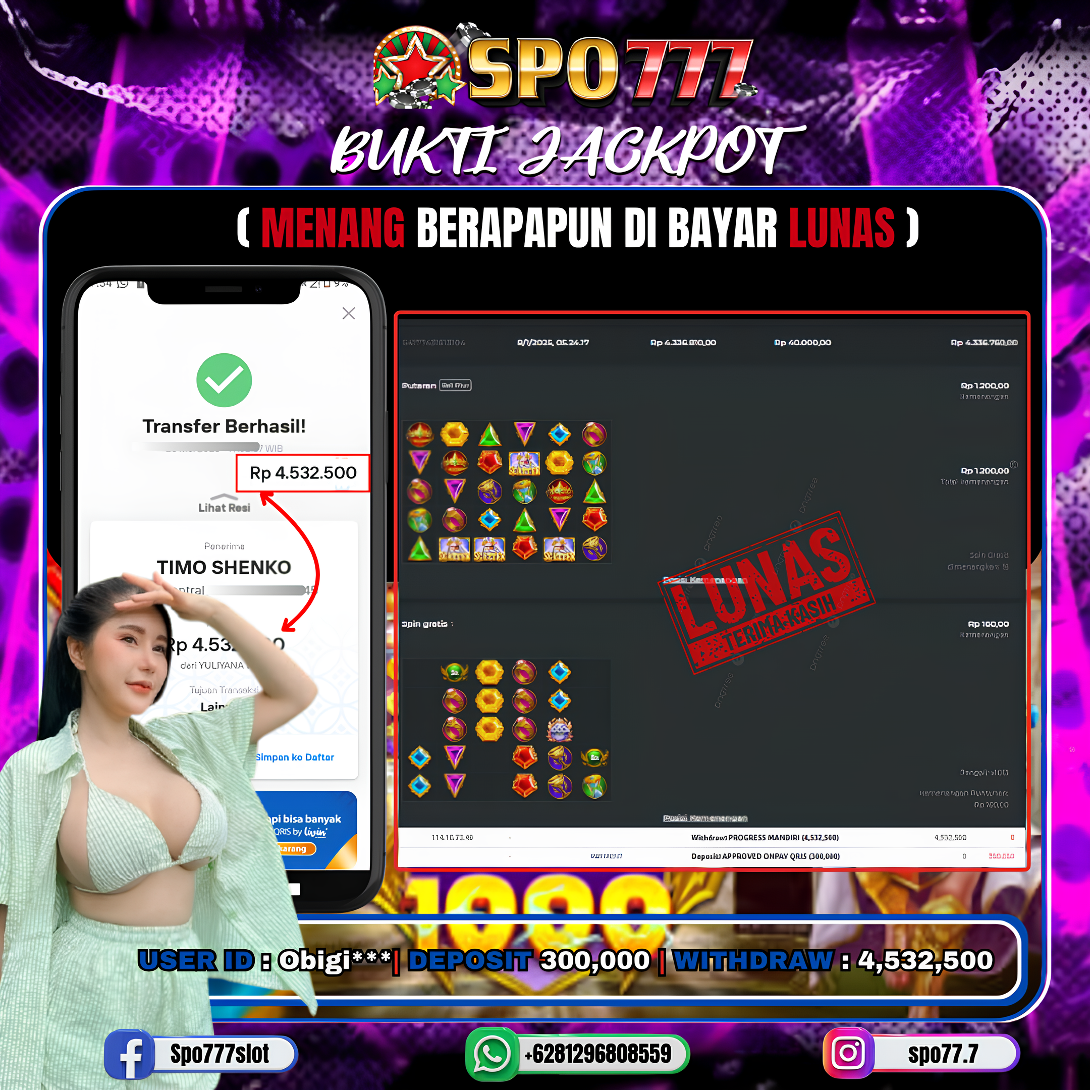 SPO777 JACKPOT GATES OF OLYMPUS Rp.,4,532,500.,- LUNAS