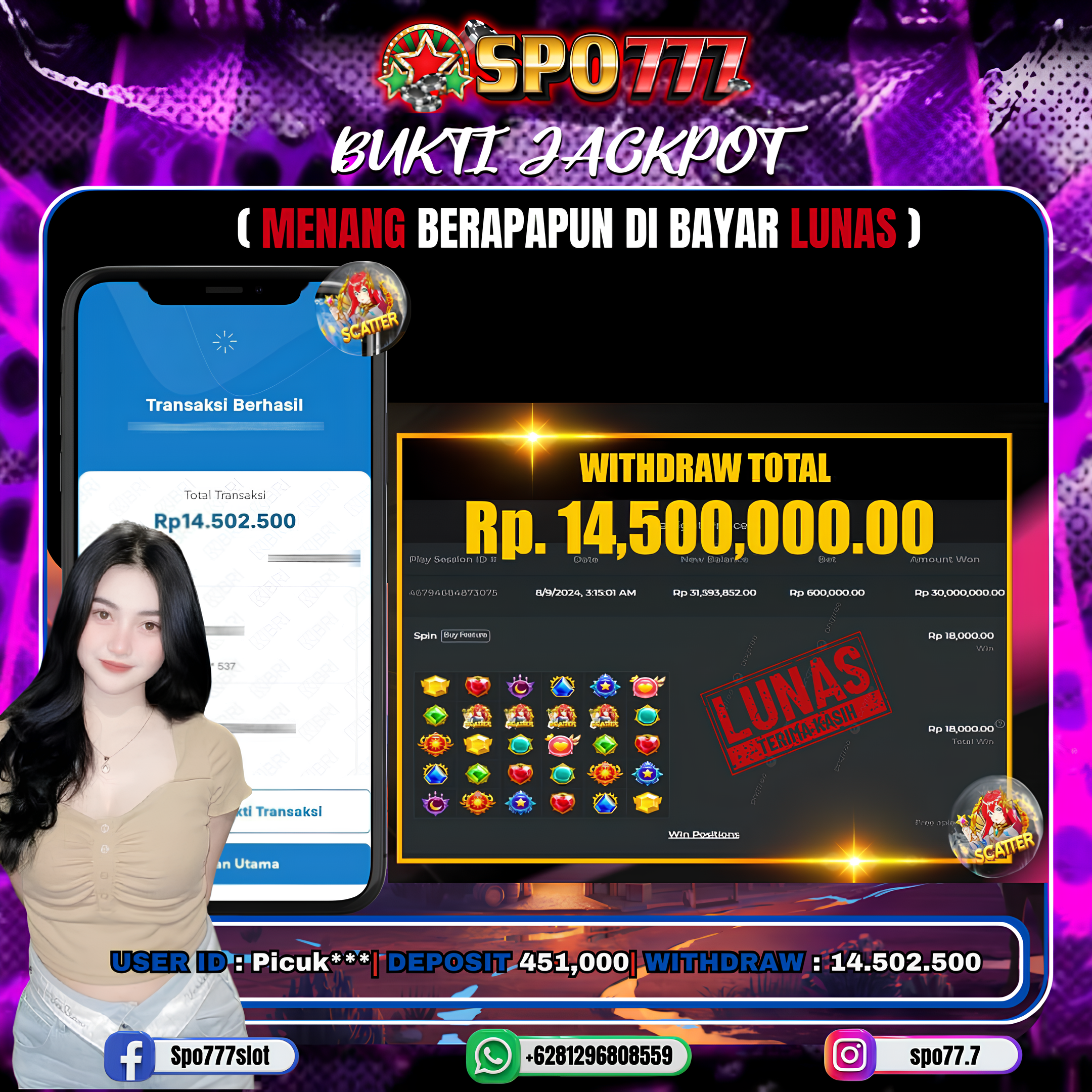 SPO777 JACKPOT STARLIGHT PRINCESS Rp.14,502,500.,- LUNAS