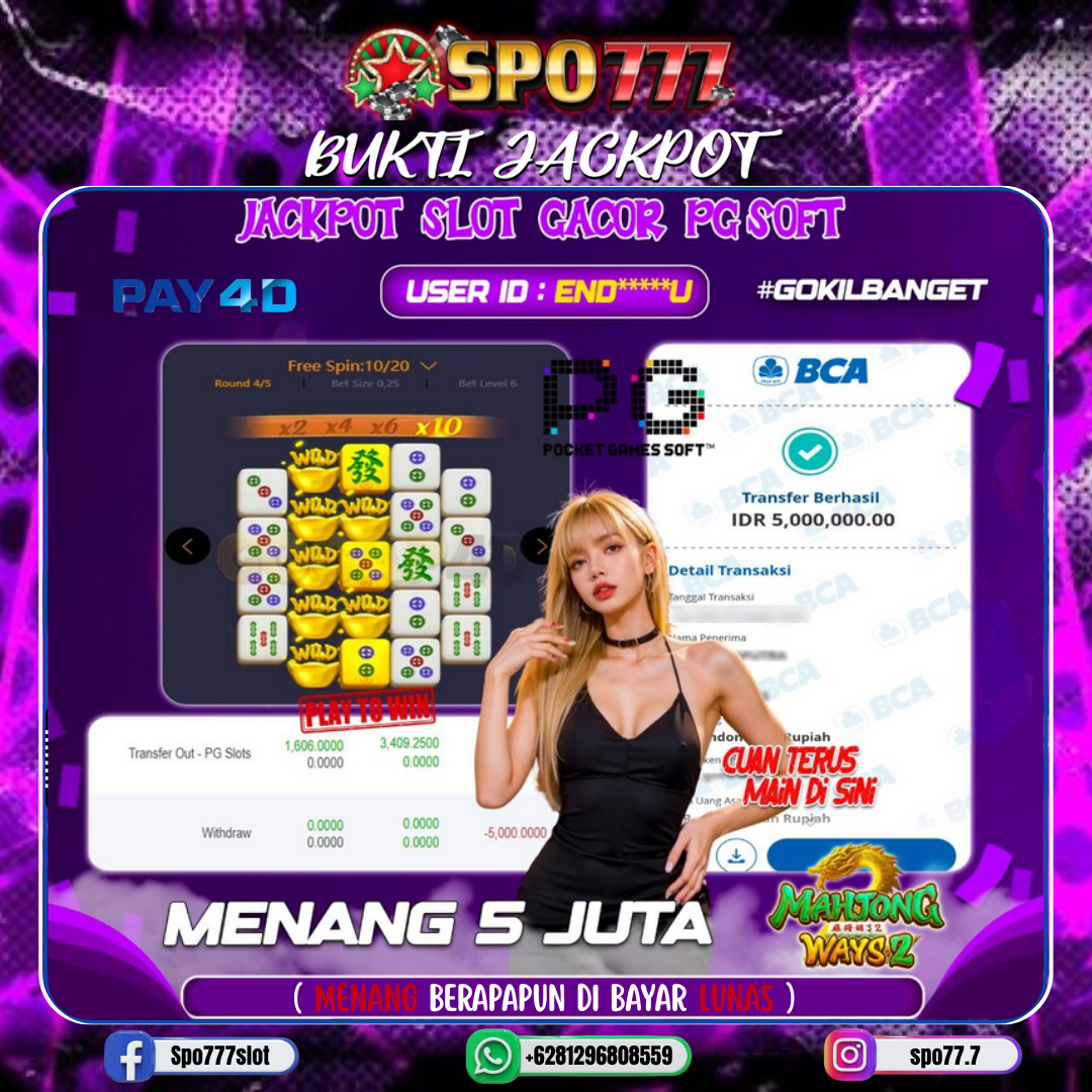 SPO777 JACKPOT MAHJONG WAYS 2 Rp.5,000,000.,- LUNAS