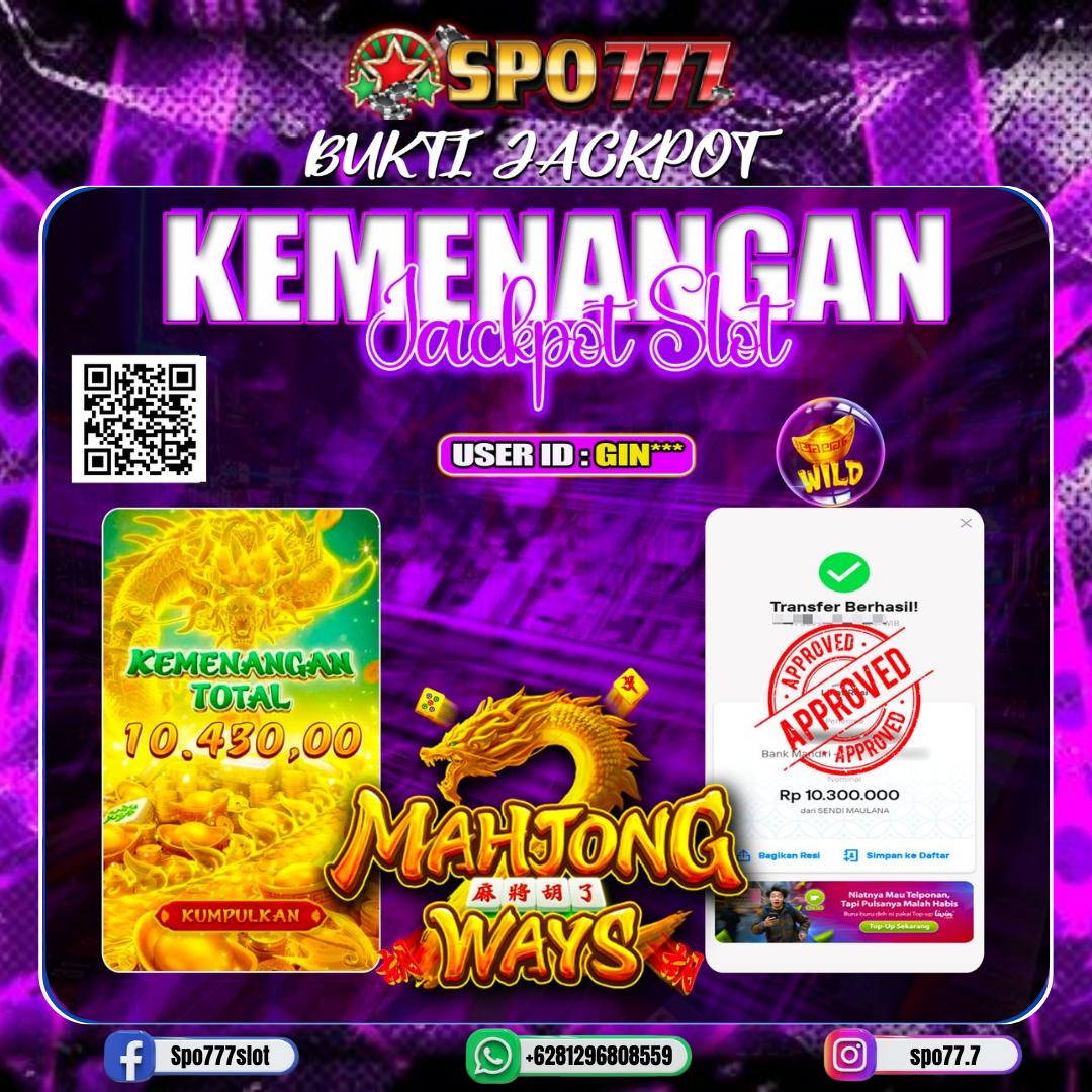 SPO777 JACKPOT MAHJONG WAYS 1 Rp.,10,300,000.,- LUNAS