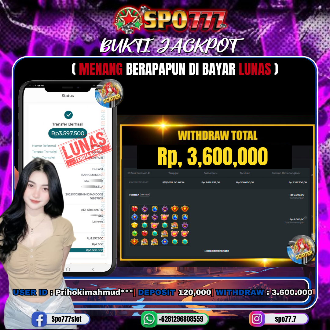 SPO777 JACKPOT STARLIGHT PRINCESS Rp.3,600,000.,-